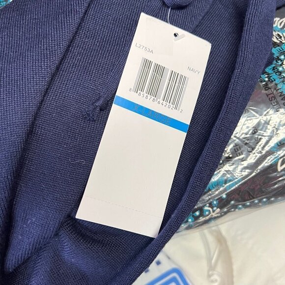 Nina Leonard Mock Neck Solid  Blue Sweater Dress Size XL - Picture 7 of 9